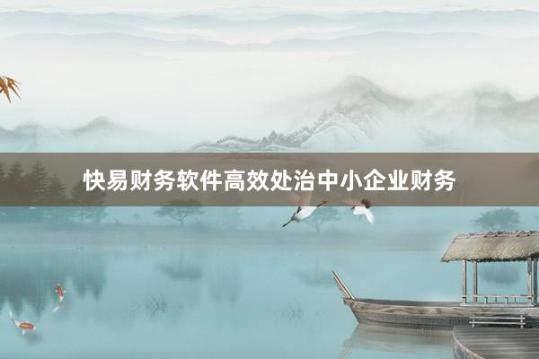 快易财务软件高效处治中小企业财务