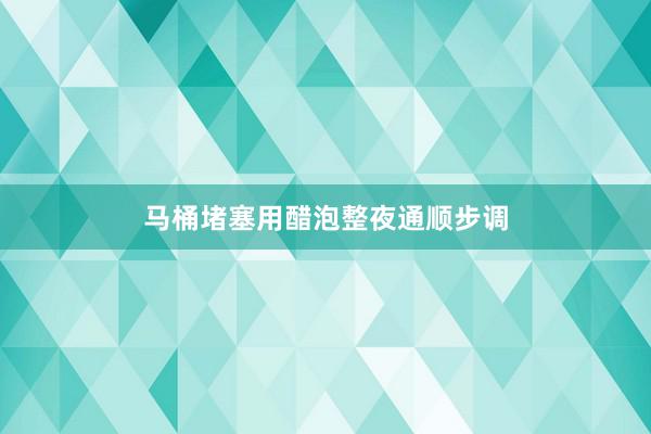 马桶堵塞用醋泡整夜通顺步调